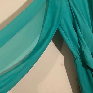 One piece shorts..... large turquoise... worn